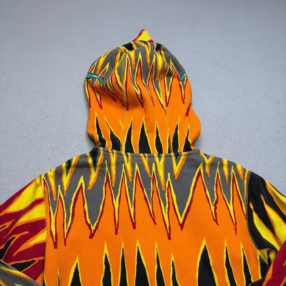 Volcom Flame Full Zip Hoodie Mask Face Surf Y2K‎ Skate Streetwear Men's XXS